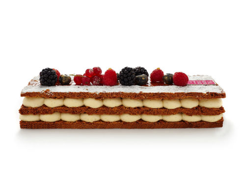 Mille-Feuille Vanille : pâte feuilleté et crème vanille ou framboises fraiches chantilly