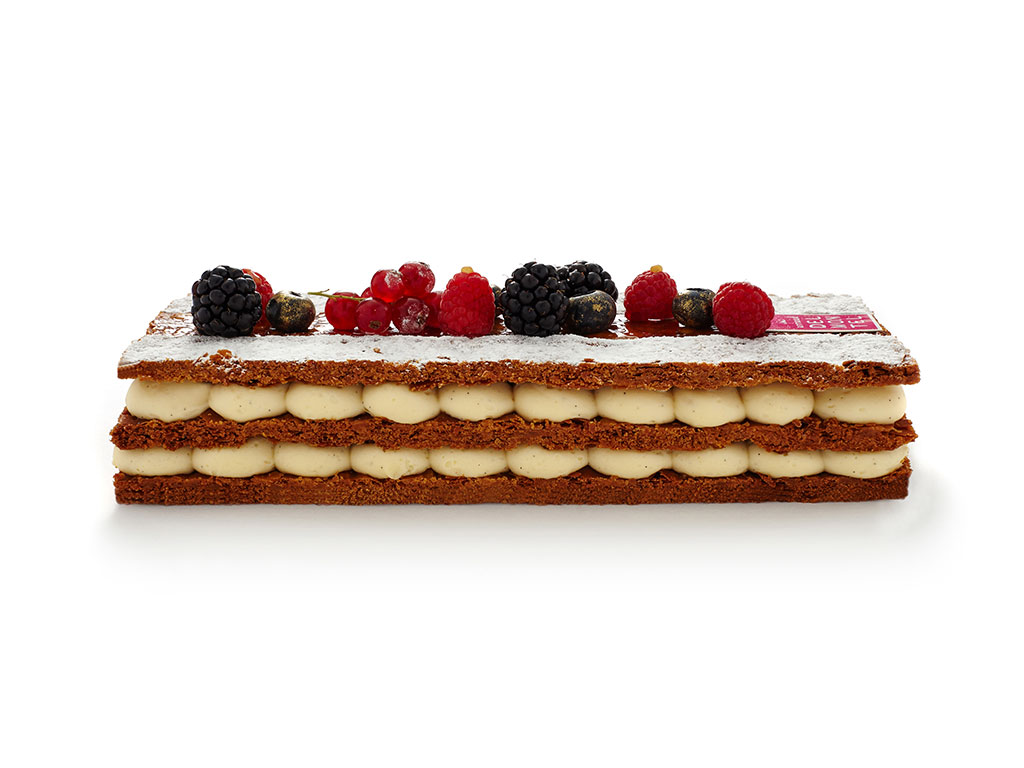 Mille-Feuille Vanille : pâte feuilleté et crème vanille ou framboises fraiches chantilly